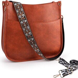 Vegan Leather Crossbody Bags for Women, Crossbody Purse with Guitar Strap Zipped